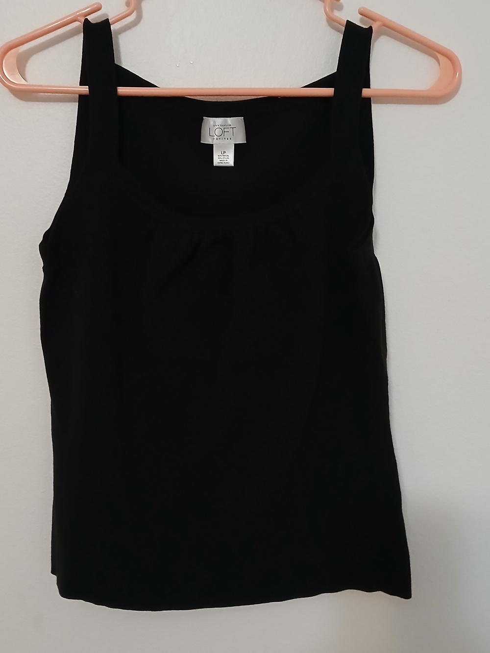 LOFT Black Scoop Neck Tank with Wide Straps